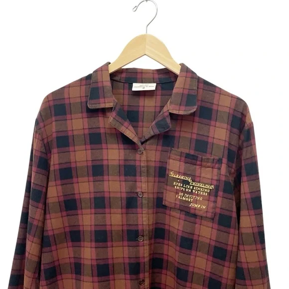 Taylor Swift Evermore Album Plaid Pajama Set I Almost Jumped In Flannel Sz Large - Picture 4 of 16